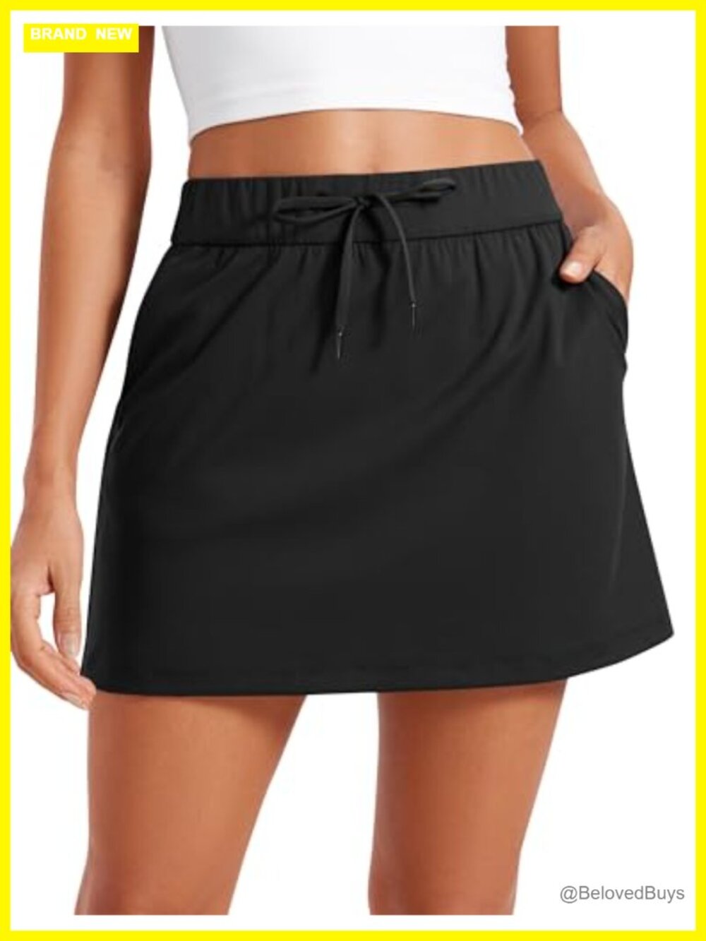 High Rise A-Line Skirt with Pockets 4-Way Stretch for Tennis Golf Work